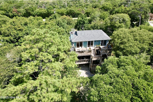 122 Ethel Dr, Emerald Isle, NC 28594 - aerial view of property and surrounding area featuring a forest