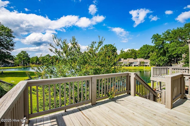 7161 Windward Dr, New Bern, NC 28560 - wooden deck with a water view