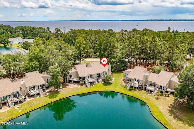 7161 Windward Dr, New Bern, NC 28560 - aerial view of residential area featuring a large body of water