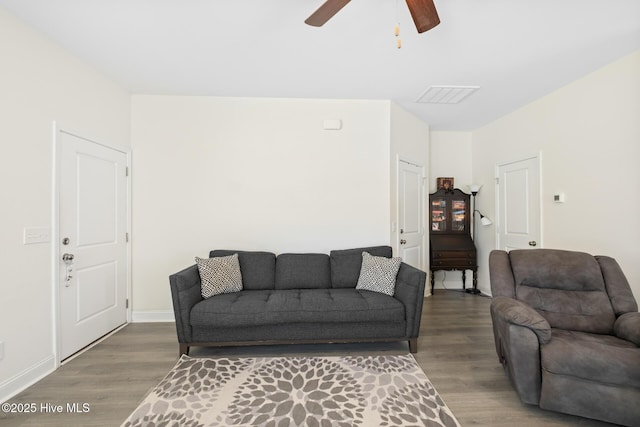 1620 Bratton Ct, Wilmington, NC 28405 - living room with a ceiling fan and wood finished floors