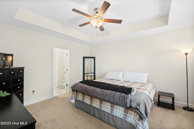 1620 Bratton Ct, Wilmington, NC 28405 - bedroom with carpet flooring, a tray ceiling, and ceiling fan
