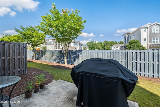 1620 Bratton Ct, Wilmington, NC 28405 - fenced backyard featuring a residential view and a patio area