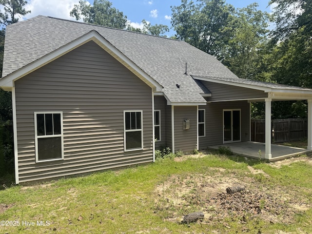 600 Burning Tree Rd, Pinehurst, NC 28374 - rear view of house with a patio and a shingled roof