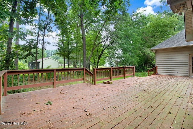 104 Tall Pines Pl, Goldsboro, NC 27534 - deck featuring view of wooded area