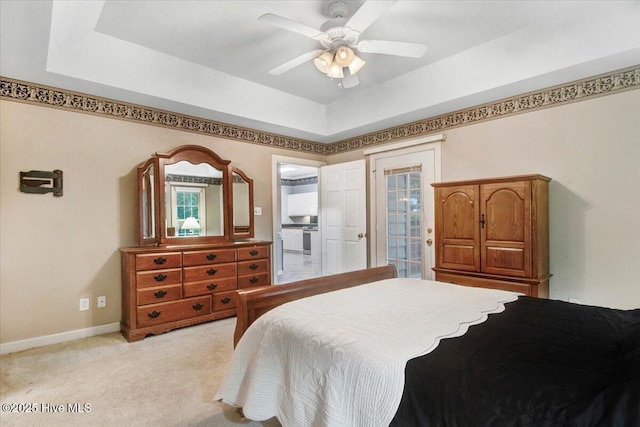 104 Tall Pines Pl, Goldsboro, NC 27534 - bedroom featuring light colored carpet, a ceiling fan, access to exterior, and multiple windows