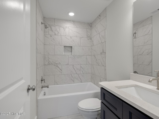 208 Triton Ln, Surf City, NC 28445 - full bath with vanity,  shower combination, and recessed lighting