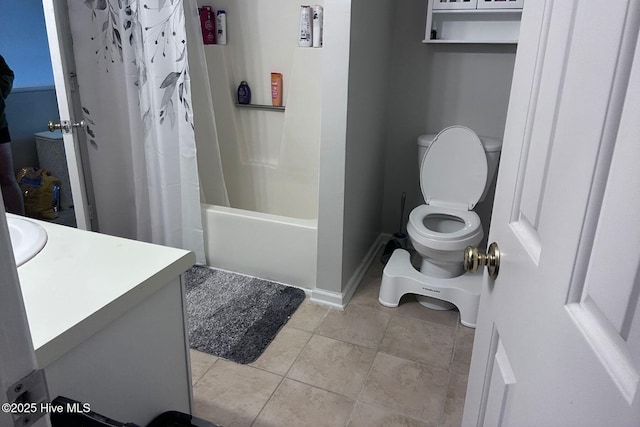 2903 Cedar Creek Rd Apt B, Greenville, NC 27834 - bathroom with vanity, tile patterned floors, and shower / tub combo