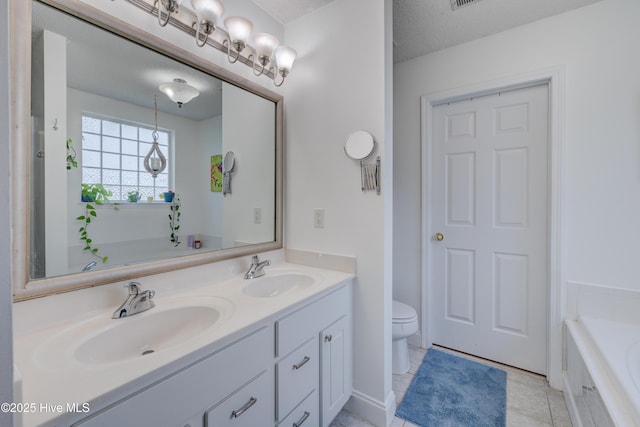 660 Pine Branches Cir SE, Leland, NC 28451 - full bath with double vanity, a bath, and tile patterned floors