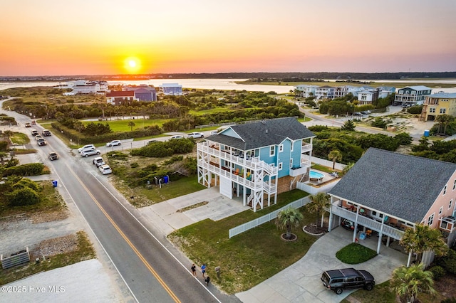 6626 W Beach Dr, Oak Island, NC 28465 - aerial view at dusk