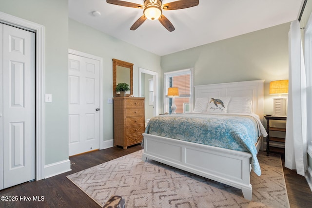6626 W Beach Dr, Oak Island, NC 28465 - bedroom featuring wood finished floors and a ceiling fan