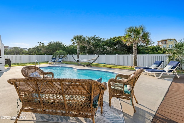 6626 W Beach Dr, Oak Island, NC 28465 - view of pool featuring a fenced backyard and a patio area
