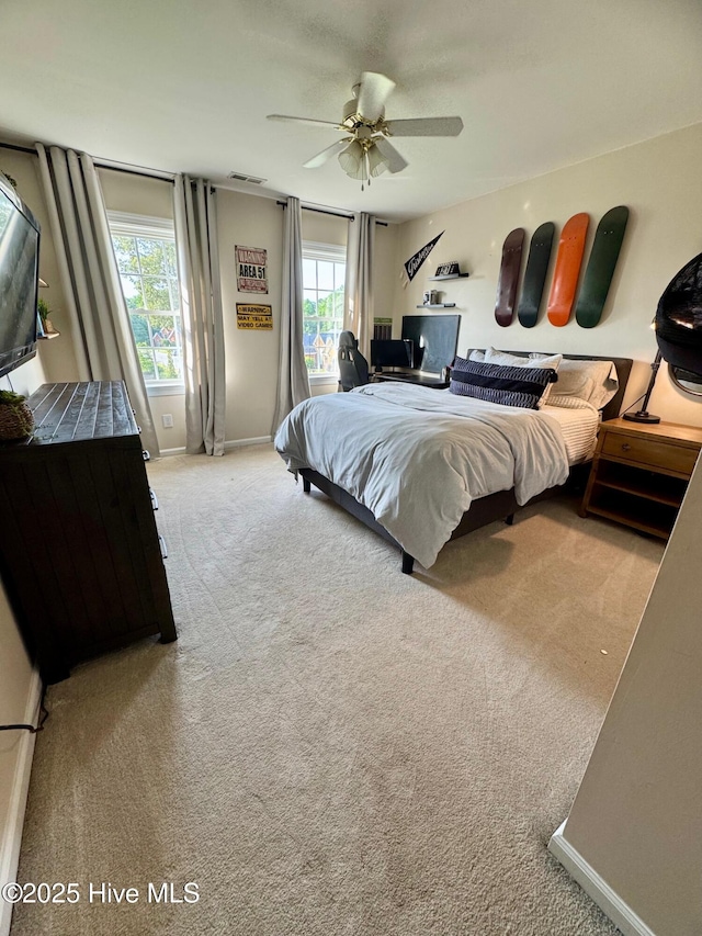 280 Green Forest Cir, Dunn, NC 28334 - bedroom featuring carpet floors and a ceiling fan