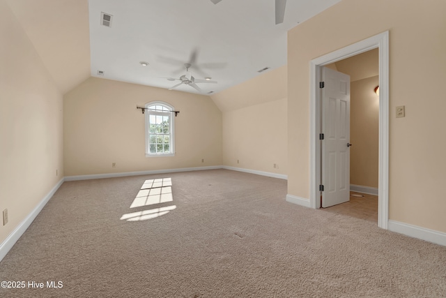 240 Drake Lndg, New Bern, NC 28560 - unfurnished room featuring ceiling fan, light carpet, and vaulted ceiling