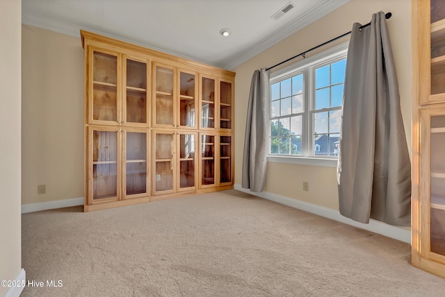 240 Drake Lndg, New Bern, NC 28560 - carpeted empty room with ornamental molding and recessed lighting