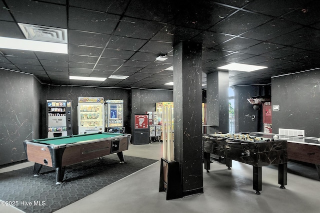 2000 New River Inlet Rd Unit 3513, North Topsail Beach, NC 28460 - playroom featuring concrete floors, pool table, and a drop ceiling