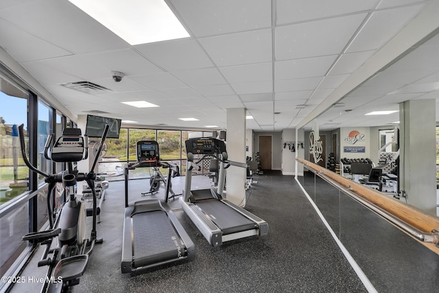2000 New River Inlet Rd Unit 3513, North Topsail Beach, NC 28460 - gym featuring healthy amount of natural light and a drop ceiling