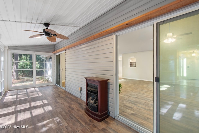 3 Gate 11, Carolina Shores, NC 28467 - unfurnished sunroom with lofted ceiling and a ceiling fan