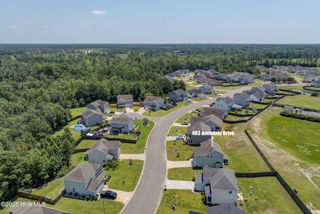 463 Avendale Dr, Rocky Point, NC 28457 - aerial view of property's location featuring a heavily wooded area and nearby suburban area