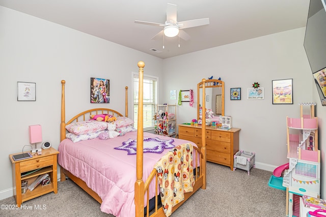 112 Mergini Dr, Pikeville, NC 27863 - carpeted bedroom with baseboards and ceiling fan