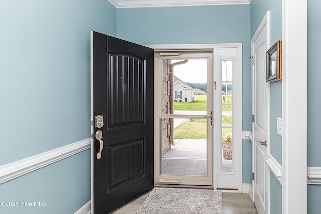 112 Mergini Dr, Pikeville, NC 27863 - entryway with wood finished floors and ornamental molding