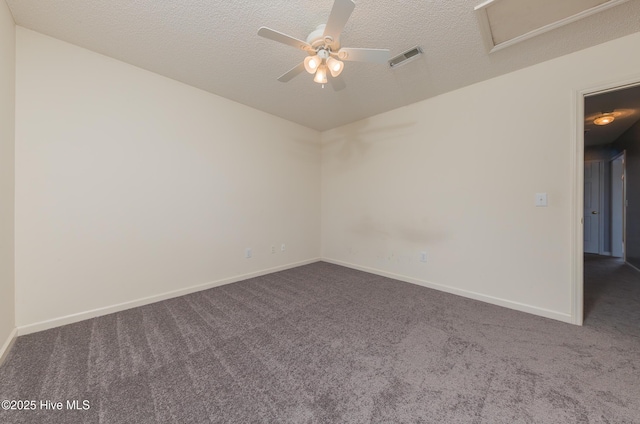 6723 Newbury Way, Wilmington, NC 28411 - spare room with carpet flooring, ceiling fan, and a textured ceiling