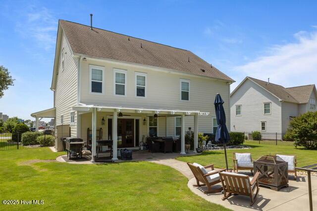 400 Lanyard Dr, Newport, NC 28570 - back of house with a fire pit, a patio, and ceiling fan