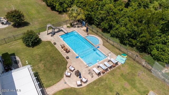 400 Lanyard Dr, Newport, NC 28570 - aerial view of a pool area
