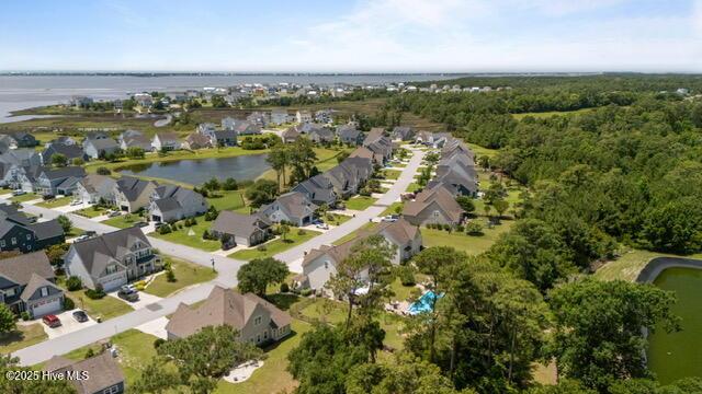 400 Lanyard Dr, Newport, NC 28570 - aerial overview of property's location with a nearby body of water and nearby suburban area