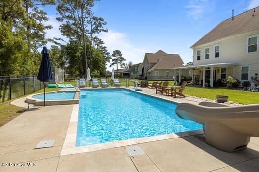 400 Lanyard Dr, Newport, NC 28570 - view of pool with a patio area and a water slide