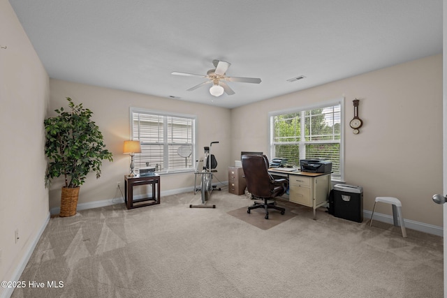 102 Bandon Dr, New Bern, NC 28562 - carpeted office featuring ceiling fan and baseboards