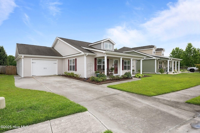 102 Bandon Dr, New Bern, NC 28562 - view of front of home featuring a porch, concrete driveway, and an attached garage