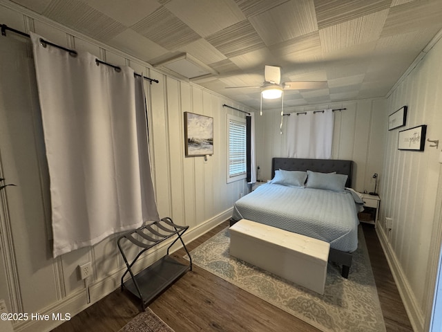121 Cedar Point Blvd, Cedar Point, NC 28584 - bedroom featuring dark wood-style floors and ceiling fan
