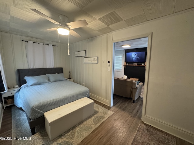 121 Cedar Point Blvd, Cedar Point, NC 28584 - bedroom with wood finished floors and ceiling fan