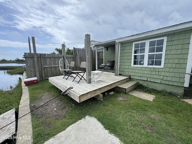 121 Cedar Point Blvd, Cedar Point, NC 28584 - wooden terrace featuring a water view