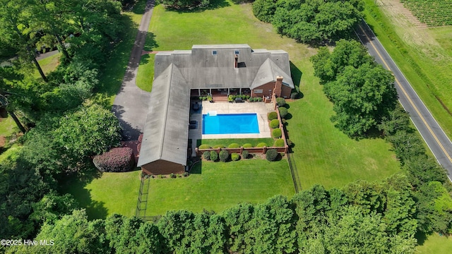 3509 Lakeview Trl, Kinston, NC 28504 - aerial view of property and surrounding area with a pool area