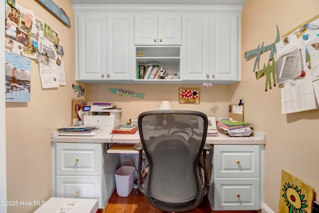 3509 Lakeview Trl, Kinston, NC 28504 - home office featuring built in study area and wood finished floors