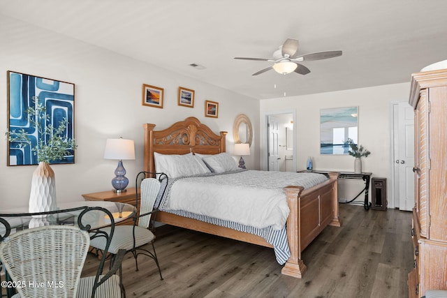 533 Ocean Blvd W, Holden Beach, NC 28462 - bedroom with wood finished floors and a ceiling fan