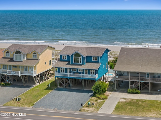 533 Ocean Blvd W, Holden Beach, NC 28462 - aerial view of property and surrounding area featuring extended coastline