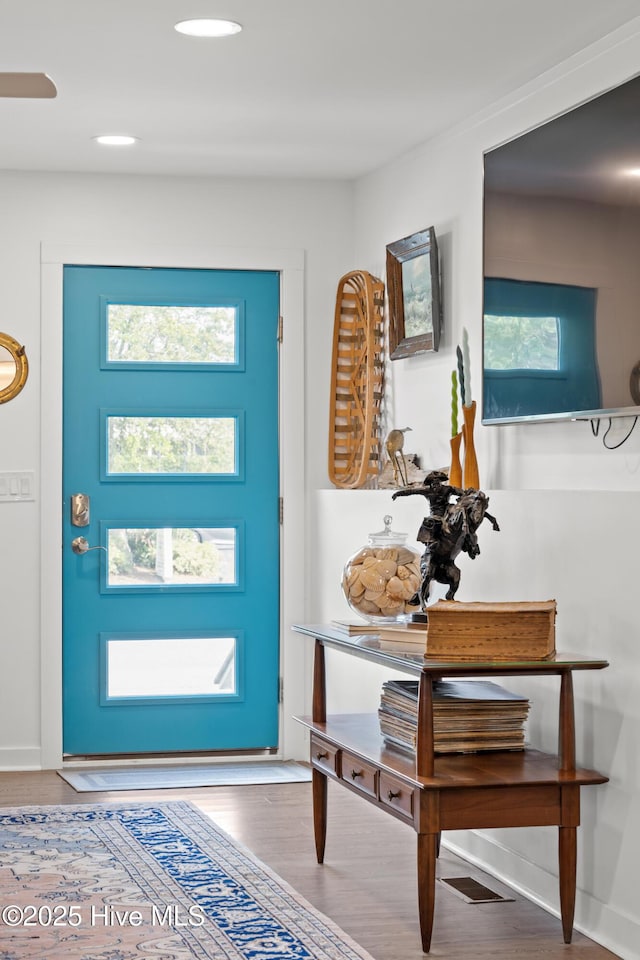 15 Coral Dr, Wrightsville Beach, NC 28480 - entryway featuring wood finished floors and recessed lighting