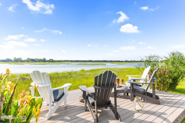 15 Coral Dr, Wrightsville Beach, NC 28480 - wooden deck featuring a water view