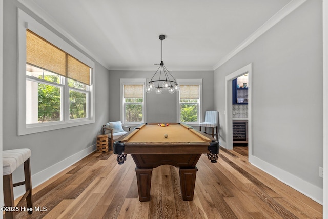 28 Kahkwa Trl, Pinehurst, NC 28374 - playroom with billiards, crown molding, and light wood finished floors