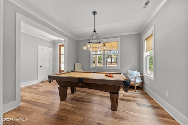 28 Kahkwa Trl, Pinehurst, NC 28374 - rec room featuring light wood finished floors, billiards, and ornamental molding