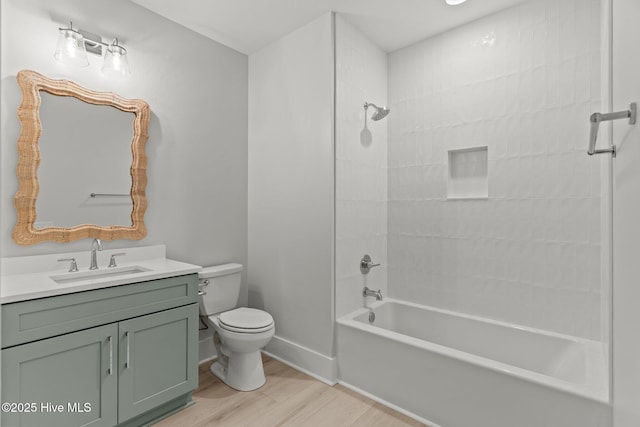 207 Spartanburg Ave Unit 1 & 2, Carolina Beach, NC 28428 - bathroom featuring vanity, wood finished floors, and shower / bath combination