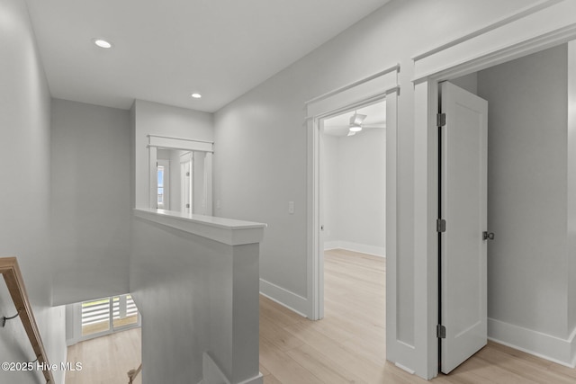 207 Spartanburg Ave Unit 1 & 2, Carolina Beach, NC 28428 - corridor featuring an upstairs landing, light wood-style floors, and recessed lighting