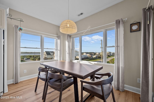 8202 5th Ave, North Topsail Beach, NC 28460 - dining area with light wood finished floors and baseboards