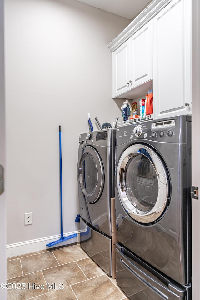 56 Kilbride Dr, Pinehurst, NC 28374 - laundry room with cabinet space, independent washer and dryer, and tile patterned floors
