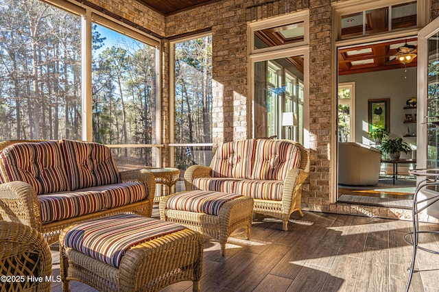 56 Kilbride Dr, Pinehurst, NC 28374 - sunroom / solarium with ceiling fan and an outdoor hangout area