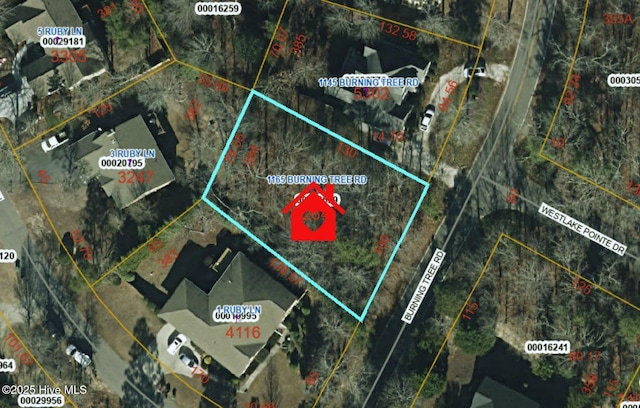 1165 Burning Tree Rd, Pinehurst, NC 28374 - map of property location with property boundaries highlighted
