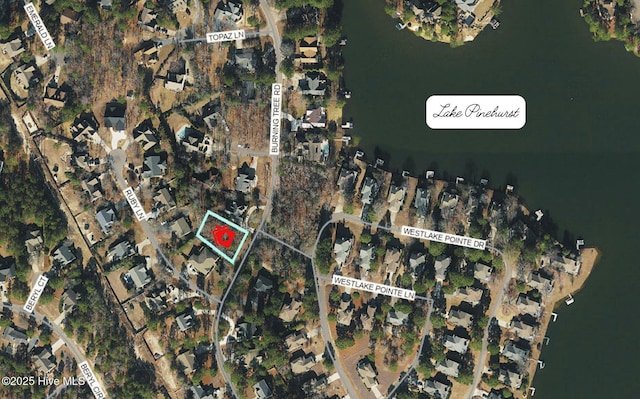 1165 Burning Tree Rd, Pinehurst, NC 28374 - aerial overview of property's location featuring property parcel outlined