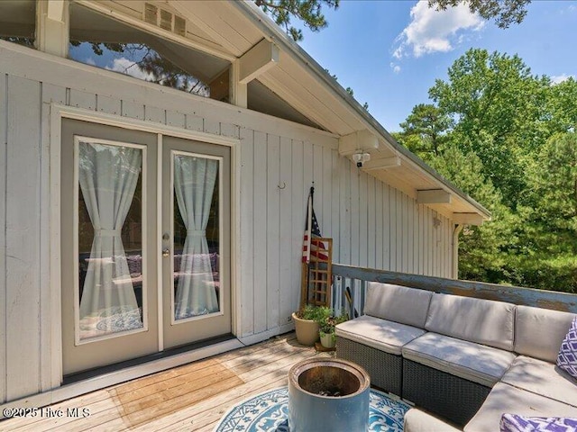 2670 Longleaf Dr SW, Pinehurst, NC 28374 - deck featuring outdoor lounge area and french doors